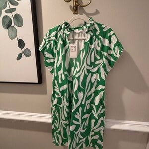 Green and White Women's Dress